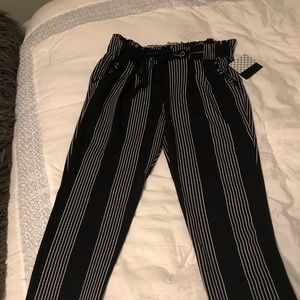 Soho apparel elastic waist stripped pants
